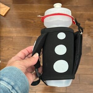 Black and White Polka Dot Water Bottle
